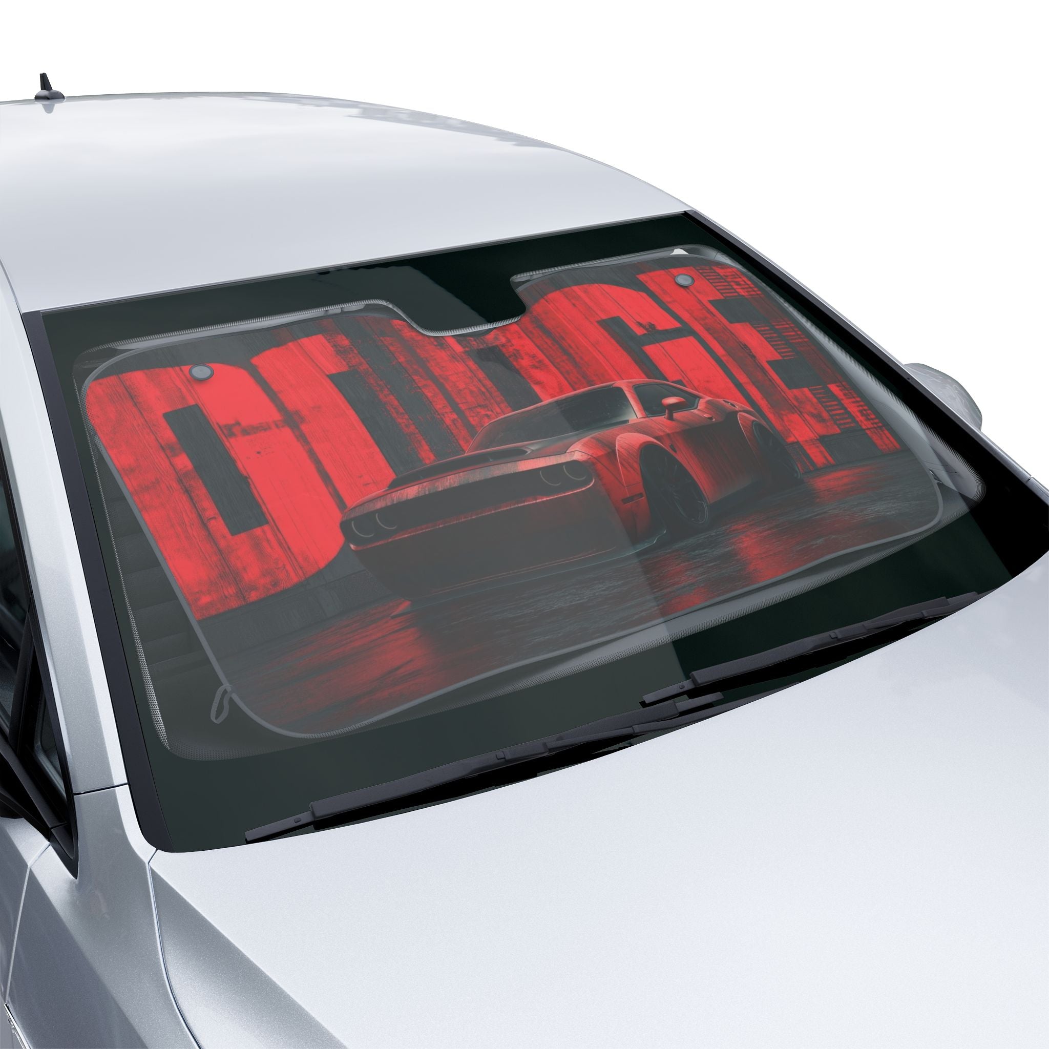 Dodge Car Sun Shade, Front Windshield Window Sunshade | Vehicle Logo Heat Protector