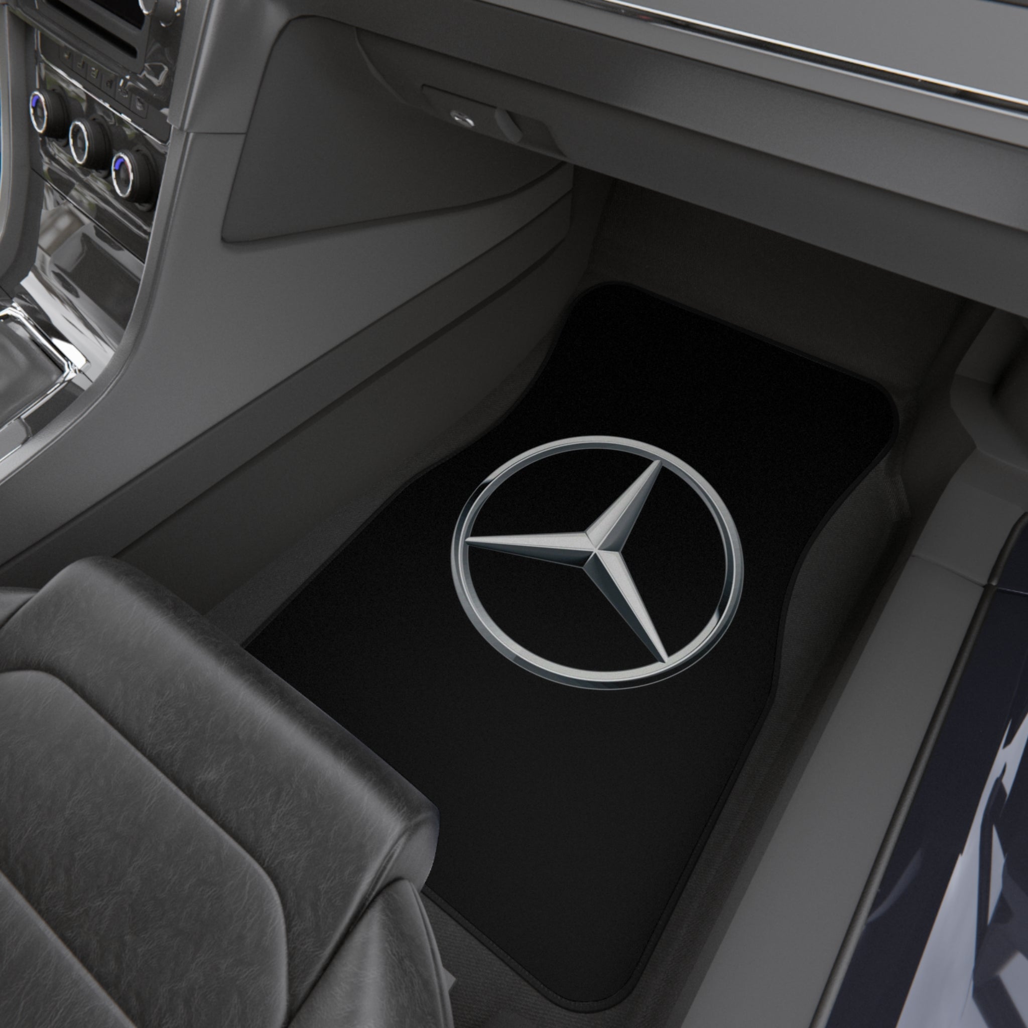 Silver Star Print Car Mats | Set of 4, Star Emblem Floor Mats