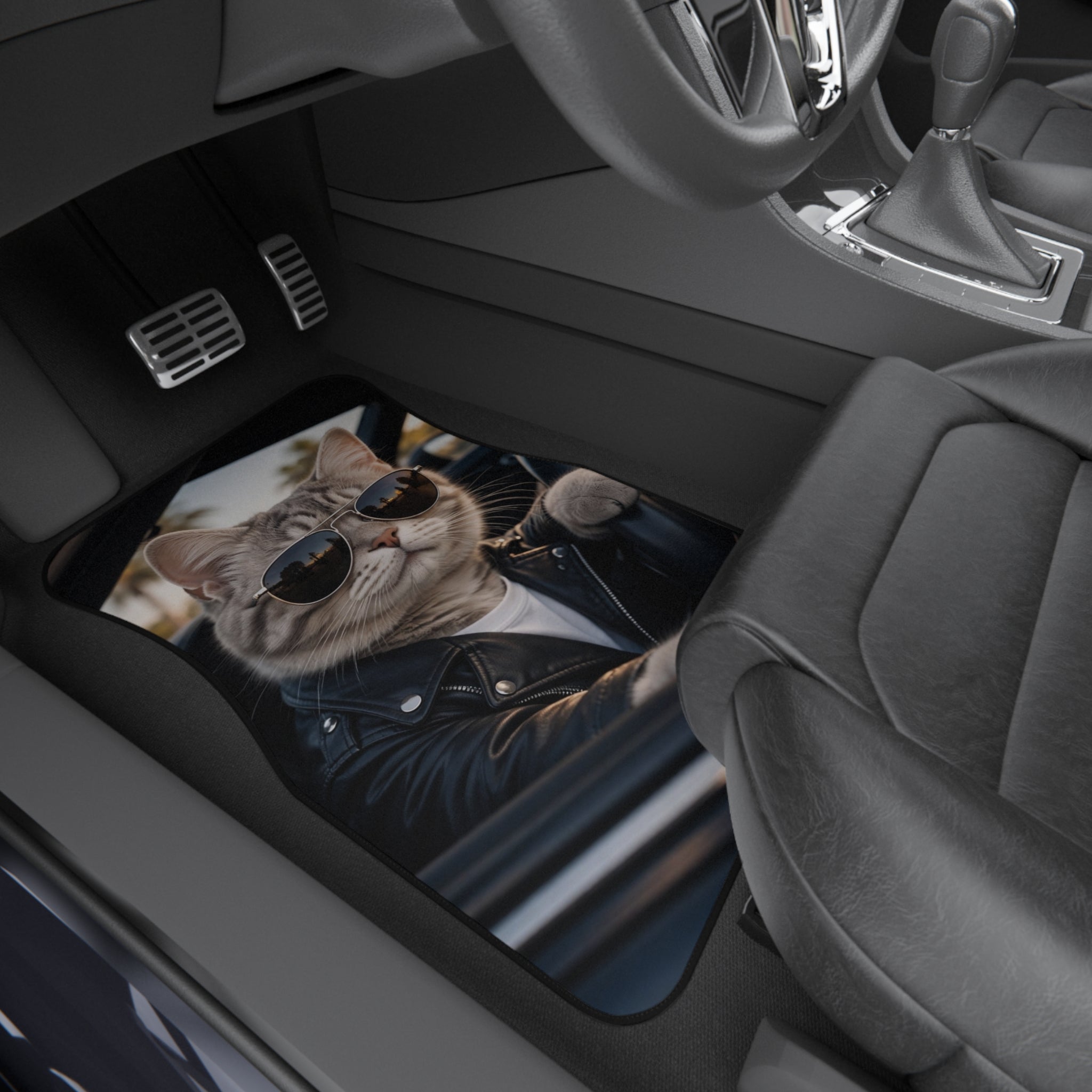 Cool Cat Driving Car Mats (Set of 4)