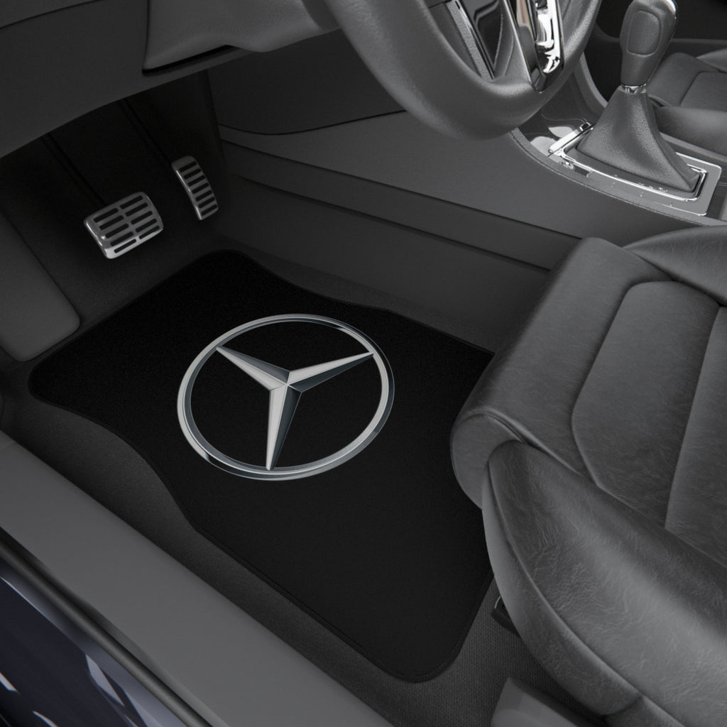 Silver Star Print Car Mats | Set of 4, Star Emblem Floor Mats