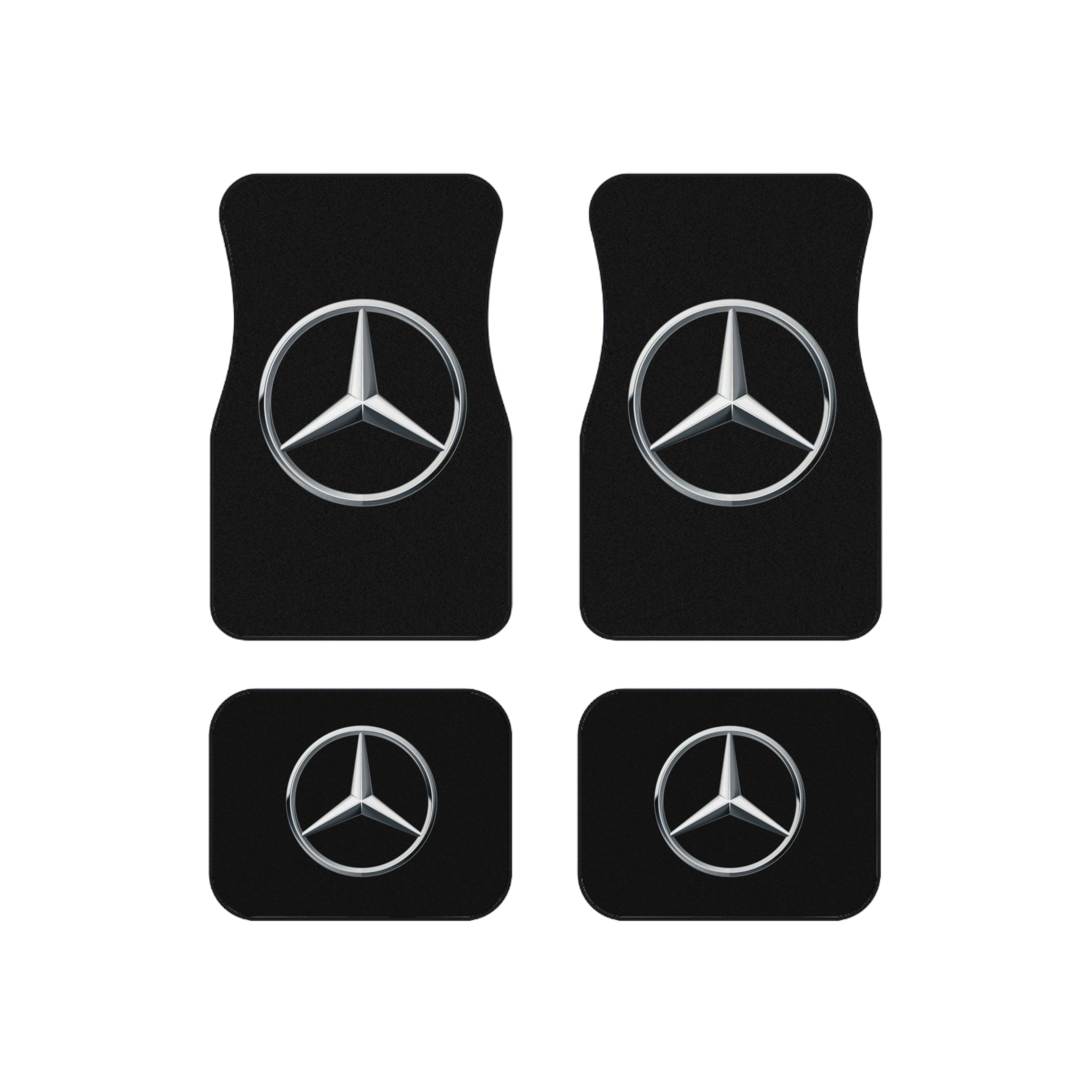 Silver Star Print Car Mats | Set of 4, Star Emblem Floor Mats