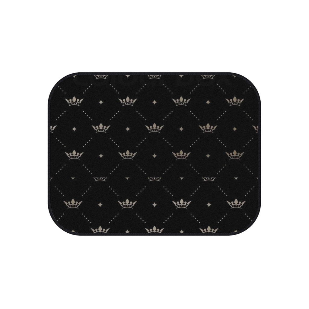 Black Crown Pattern Car Mats (Set of 4) — Luxury Non-Slip Auto Floor Mats