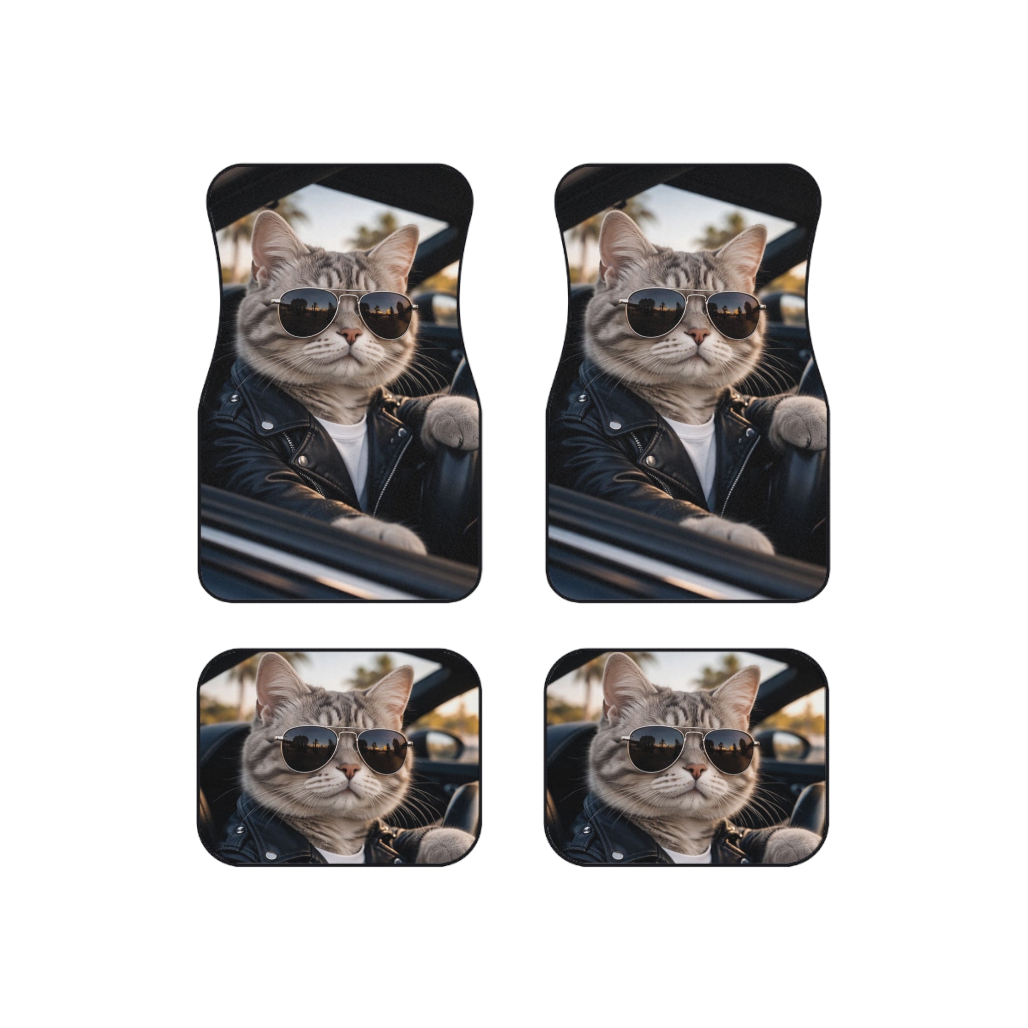 Cool Cat Driving Car Mats (Set of 4)